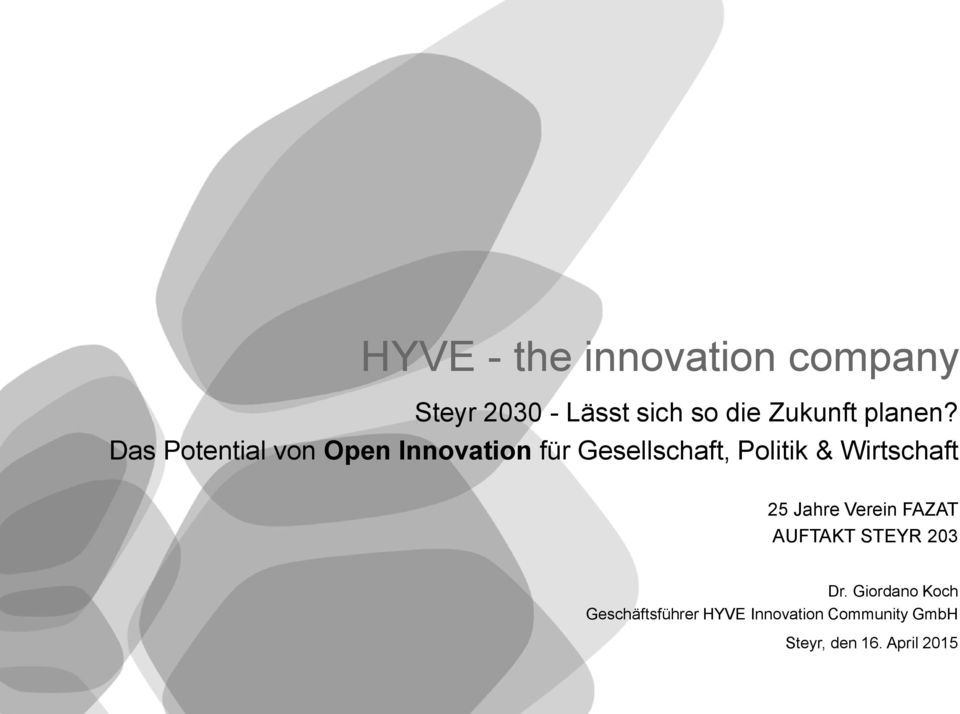 Das Potential von Open Innovation für Gesellschaft, Politik &