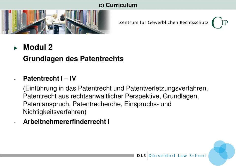 IV (Einführung in das Patentrecht und Patentverletzungsverfahren, Patentrecht