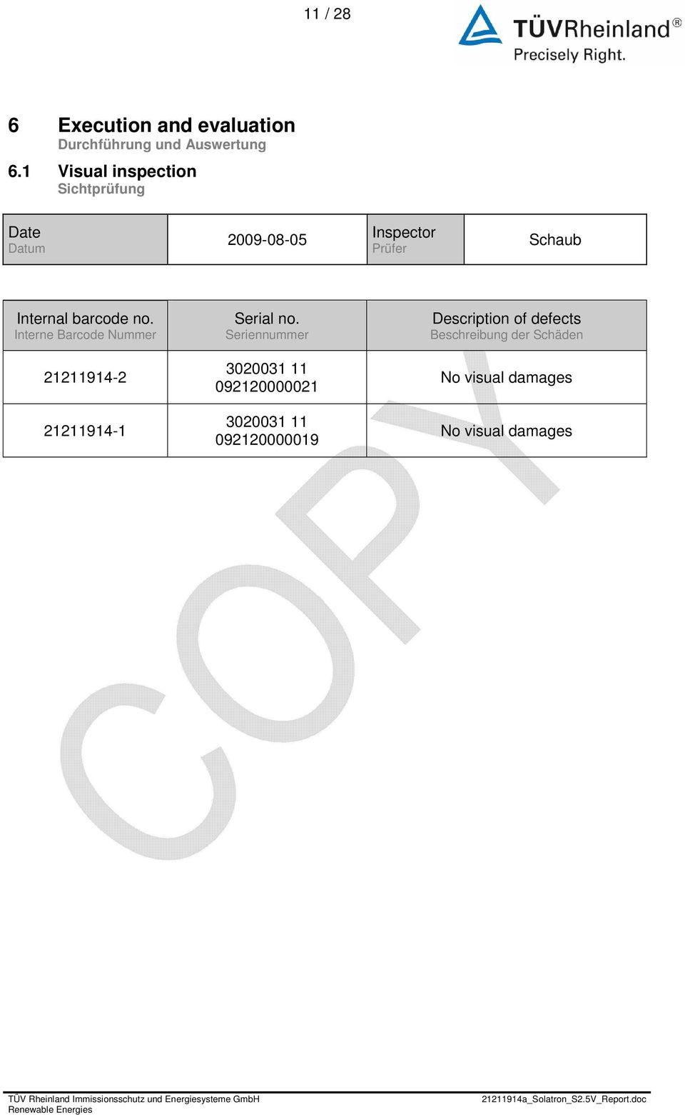 barcode no. Interne Barcode Nummer 21211914-2 21211914-1 Serial no.