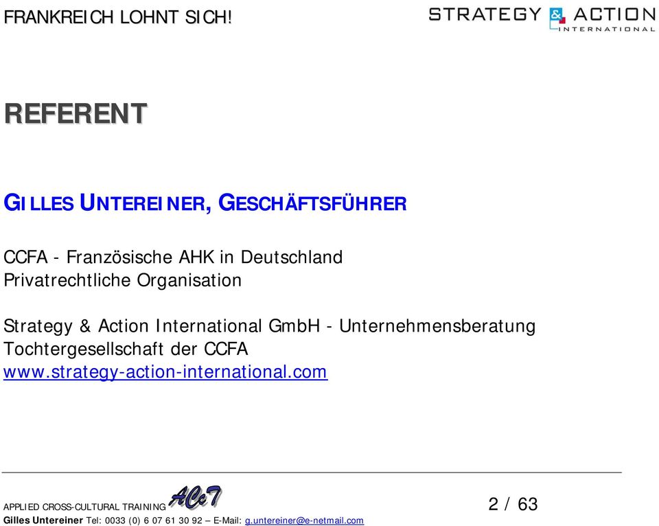 International GmbH - Unternehmensberatung Tochtergesellschaft der