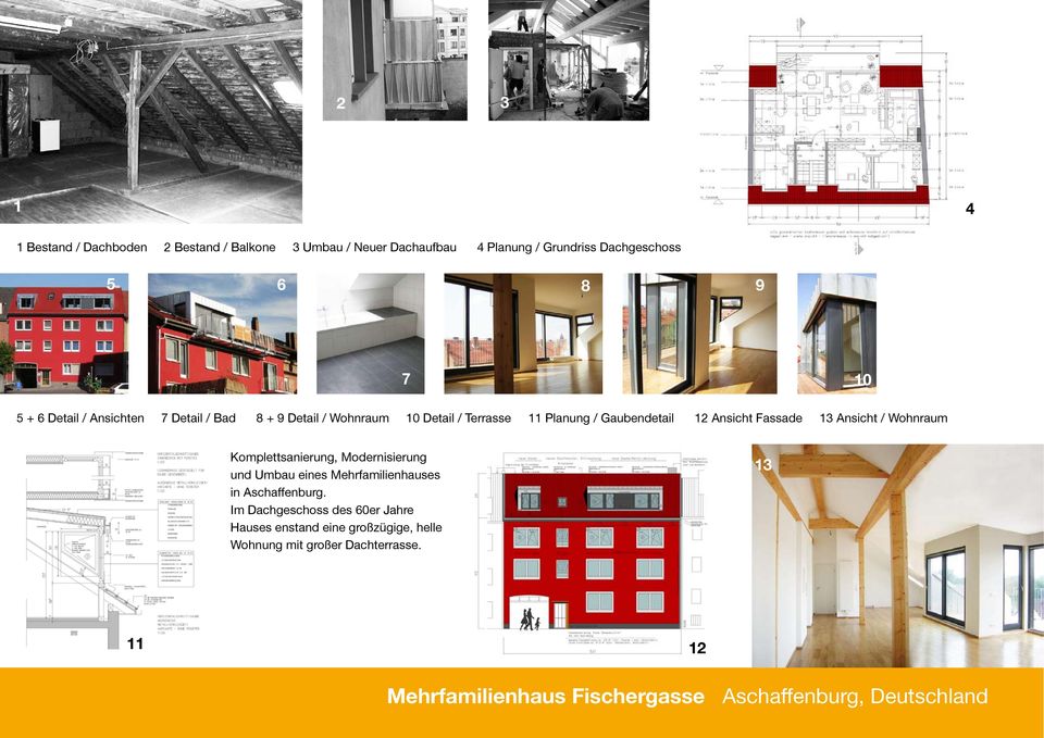 Ansicht / Wohnraum Komplettsanierung, Modernisierung und Umbau eines Mehrfamilienhauses in Aschaffenburg.