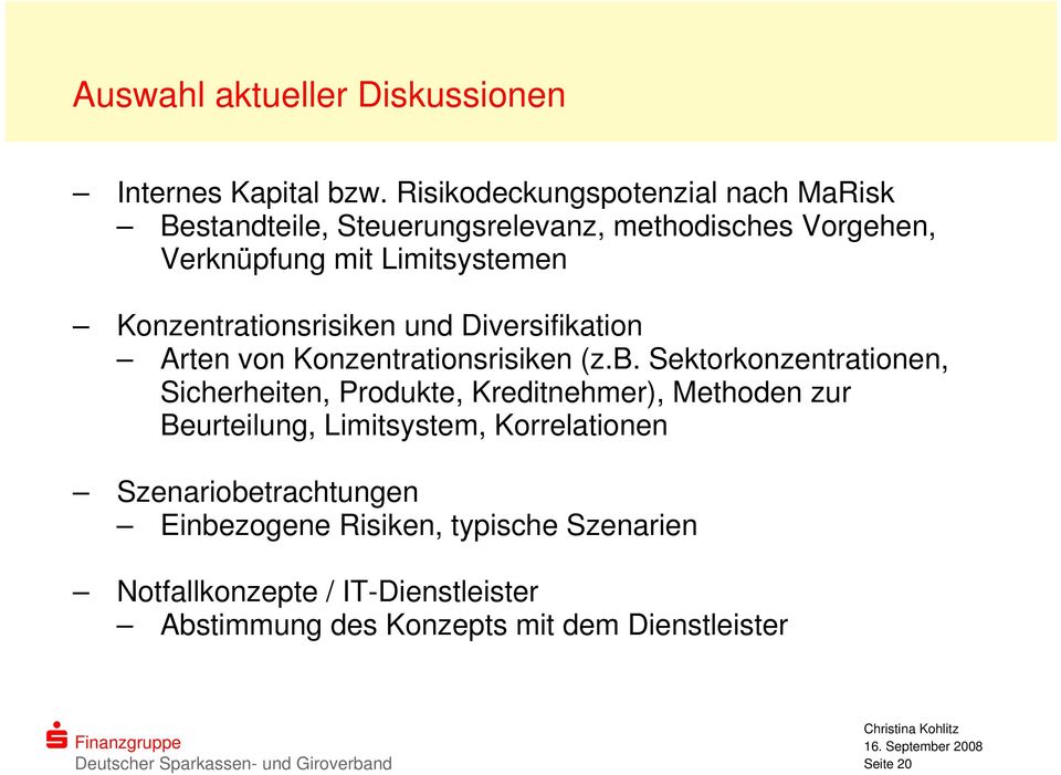 Konzentrationsrisiken und Diversifikation Arten von Konzentrationsrisiken (z.b.