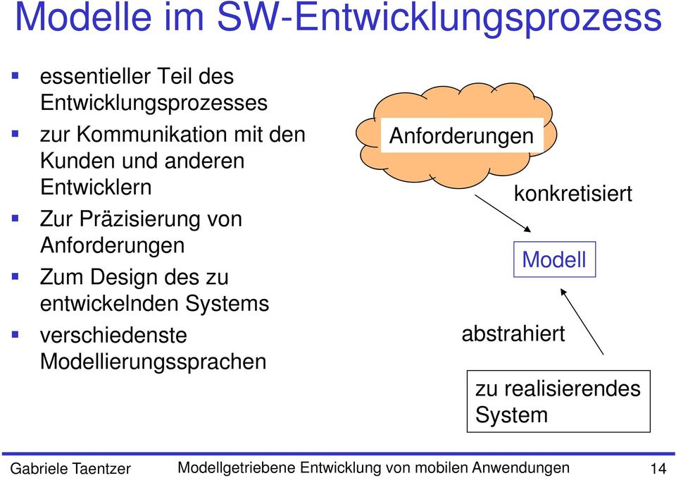 Anforderungen Zum Design des zu entwickelnden Systems verschiedenste