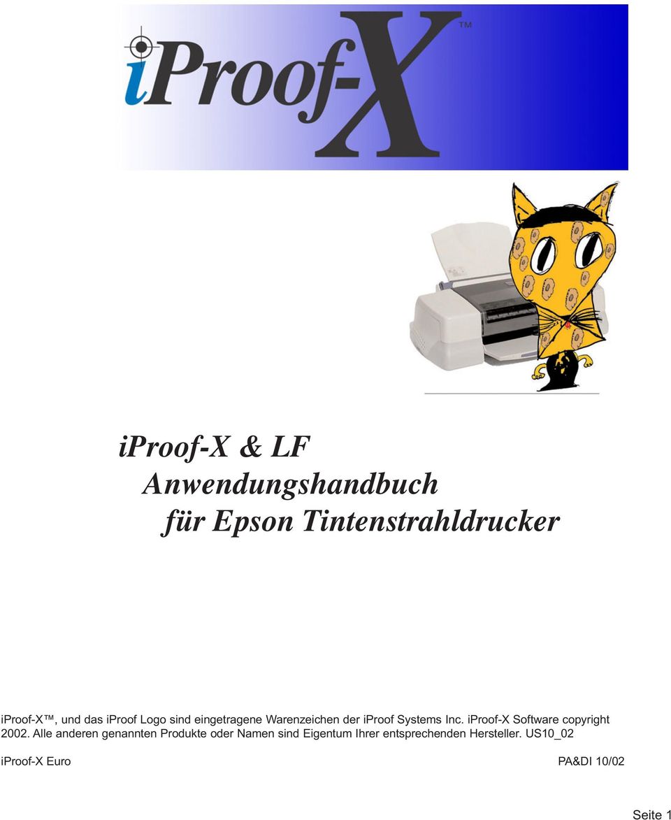 iproof-x Software copyright 2002.