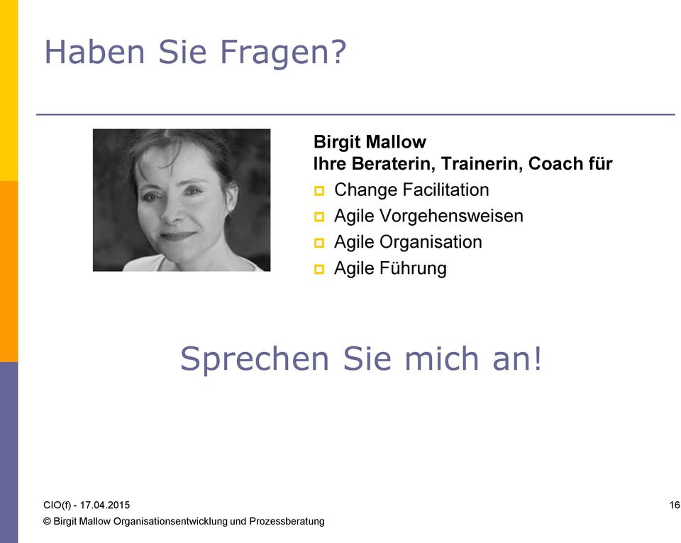 Coach für Change Facilitation Agile
