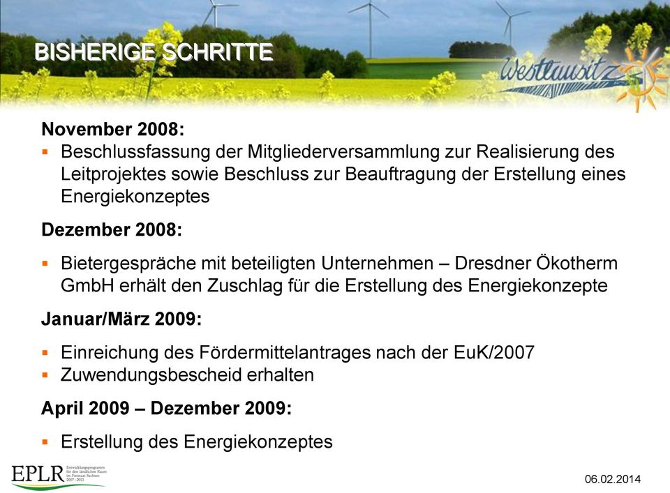 Unternehmen Dresdner Ökotherm GmbH erhält den Zuschlag für die Erstellung des Energiekonzepte Januar/März 2009: