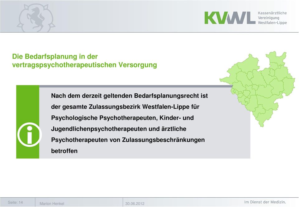 Westfalen-Lippe für i Psychologische Psychotherapeuten, Kinder- und