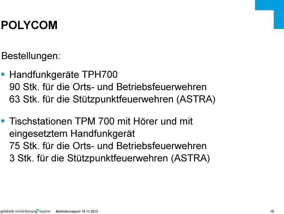 für die Stützpunktfeuerwehren (ASTRA) Tischstationen TPM 700 mit Hörer und mit