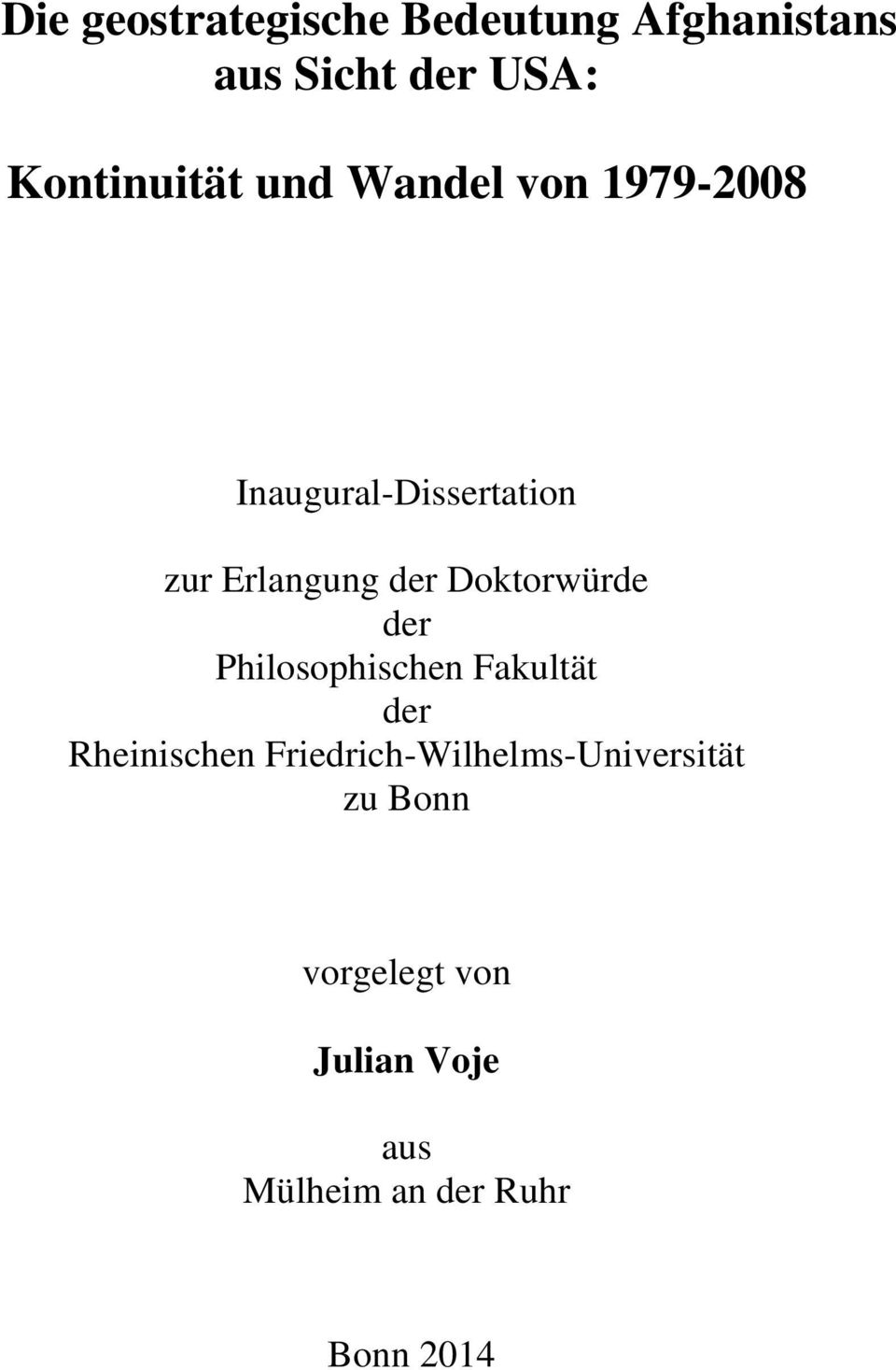 Doktorwürde der Philosophischen Fakultät der Rheinischen