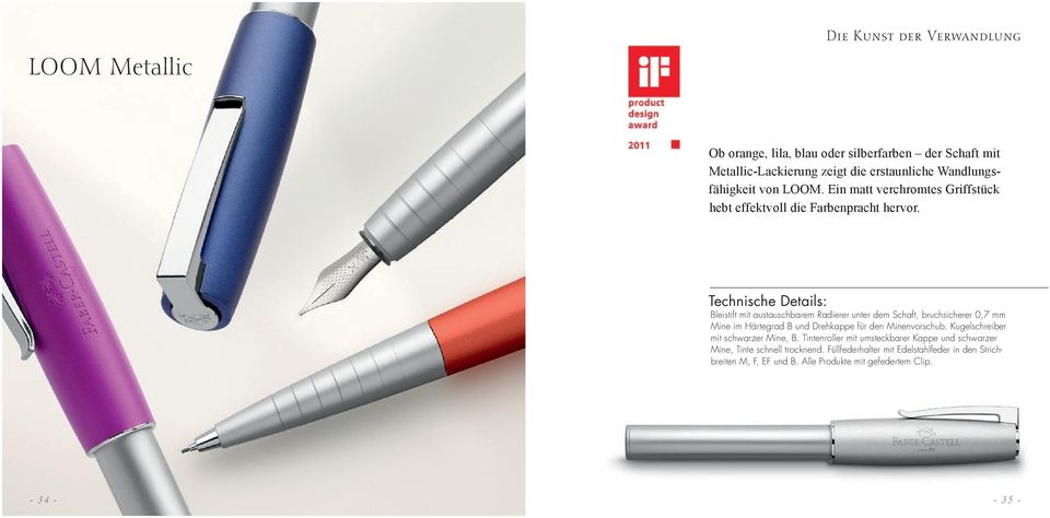 Technische Details: Bleistift mit austauschbarem Radierer unter dem Schaft, bruchsicherer 0,7 mm Mine im Härtegrad B und Drehkappe für den Minenvorschub.