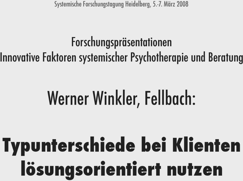 systemischer Psychotherapie und Beratung Werner