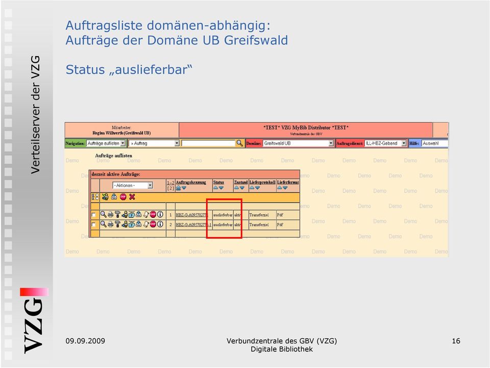 der Domäne UB Greifswald VZG