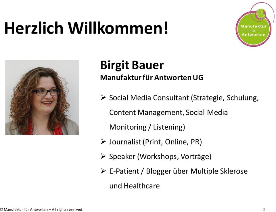 (Strategie, Schulung, Content Management, Social Media Monitoring /