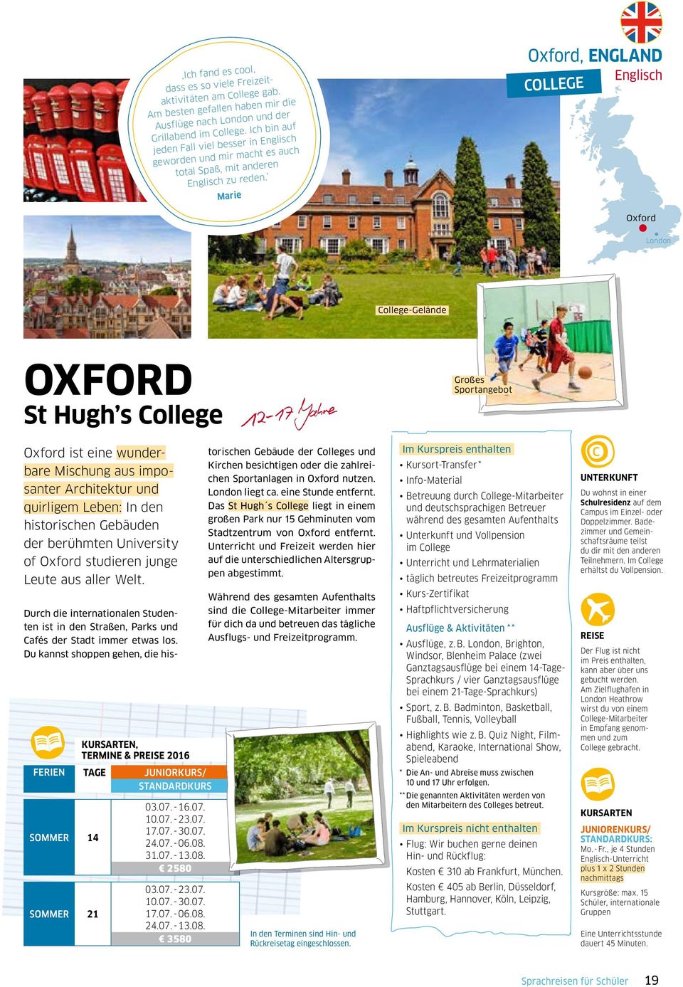 Marie Oxford, England Englisch college Oxford London College-Gelände OXFord St Hugh s College Oxford ist eine wunderbare Mischung aus imposanter Architektur und quirligem Leben: In den historischen