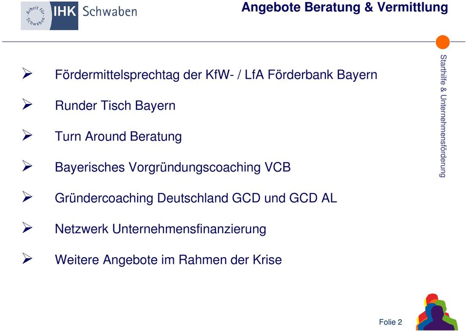 Vorgründungscoaching VCB Gründercoaching Deutschland GCD und GCD AL