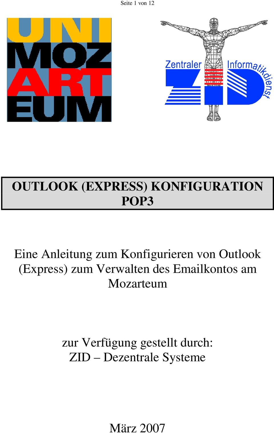 (Express) zum Verwalten des Emailkontos am Mozarteum