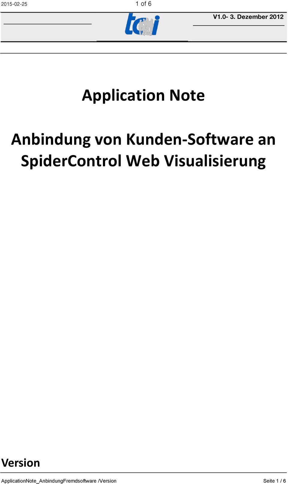 SpiderControl Web Visualisierung Version