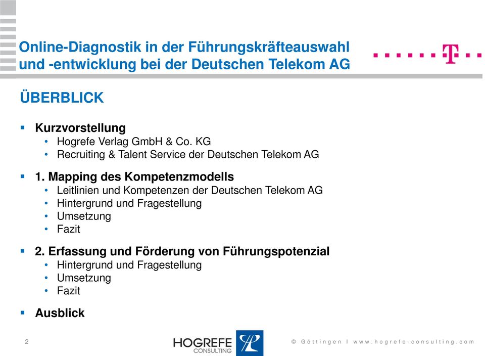 Mapping des Kompetenzmodells Leitlinien und Kompetenzen der Deutschen Telekom AG