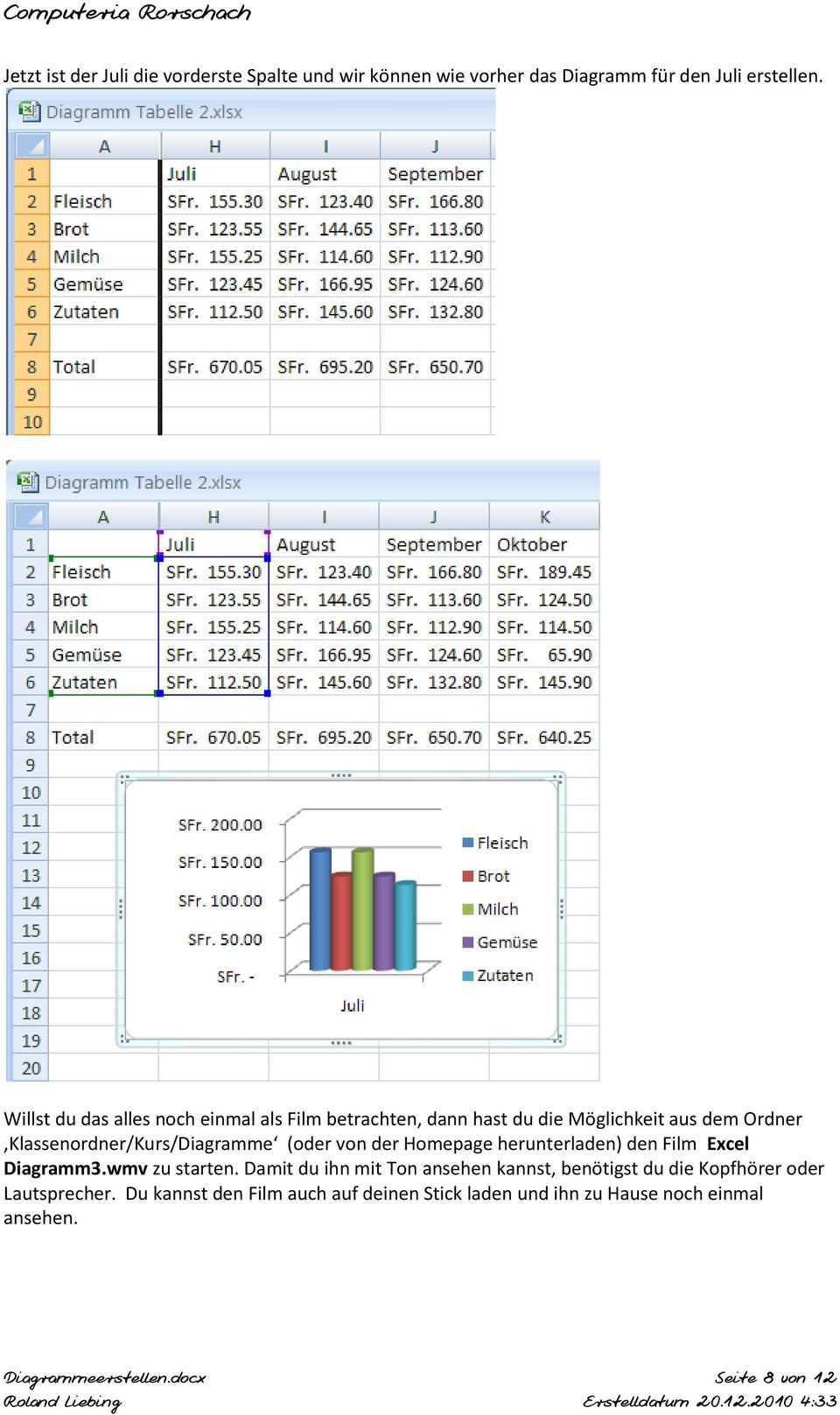(oder von der Homepage herunterladen) den Film Excel Diagramm3.wmv zu starten.