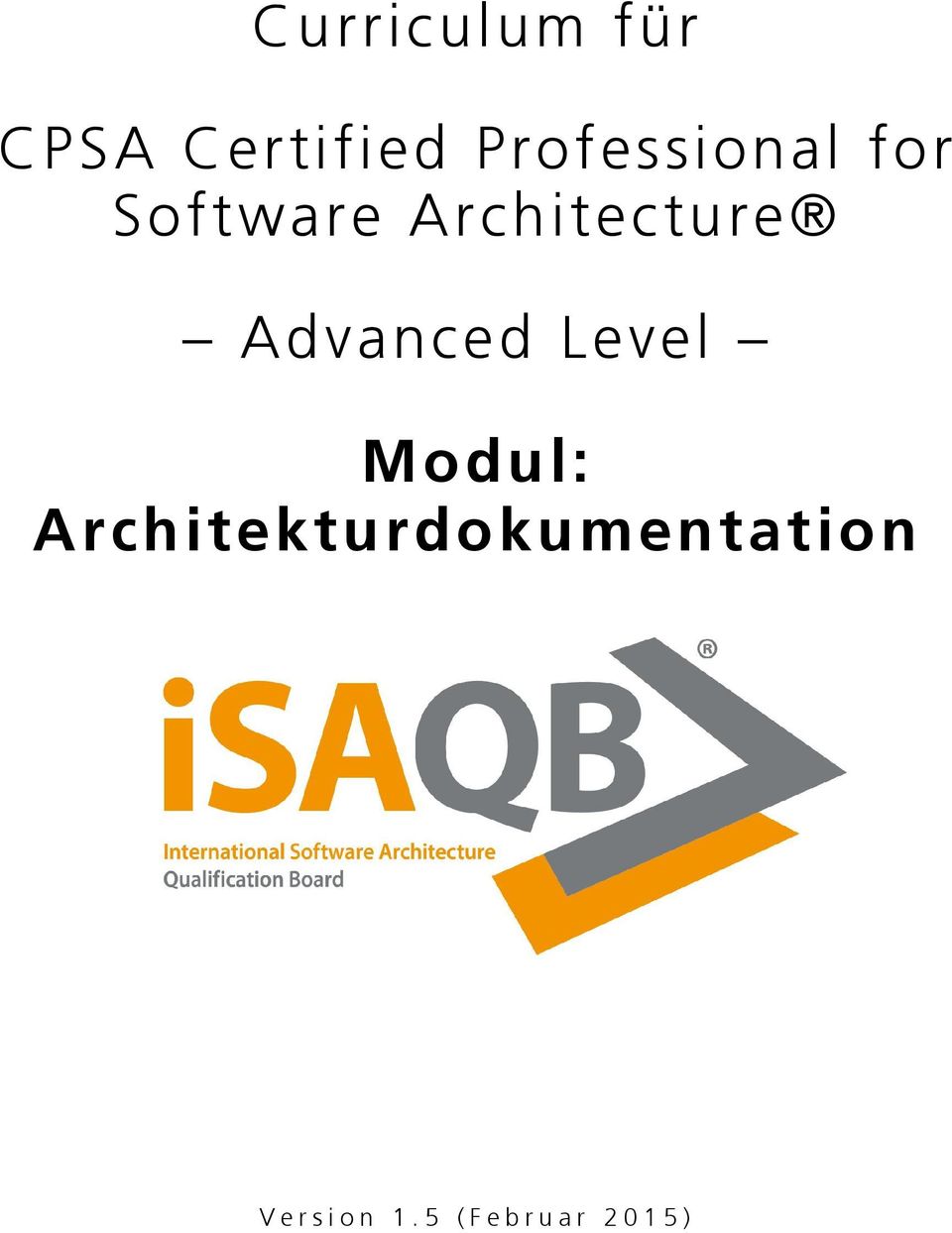 Architecture Advanced Level Modul: