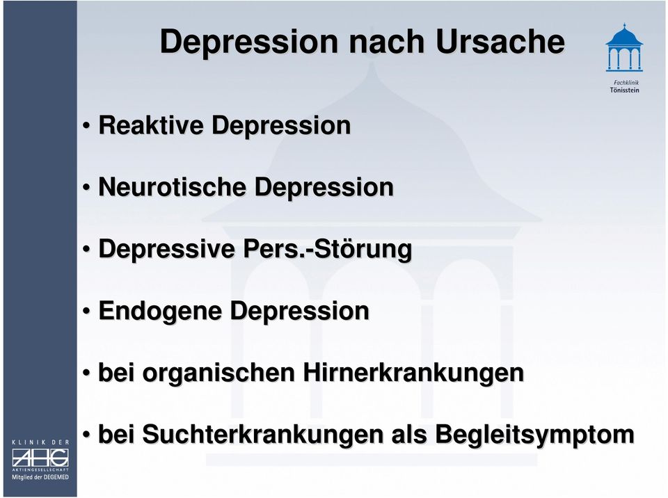 -St Störung Endogene Depression bei