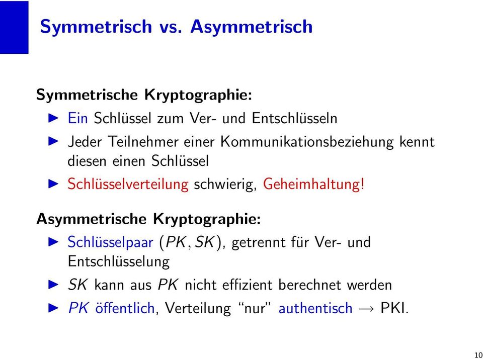 Kryptographie: Erklärte symmetrische und asymmetrische Schlüsselalgorithmen
