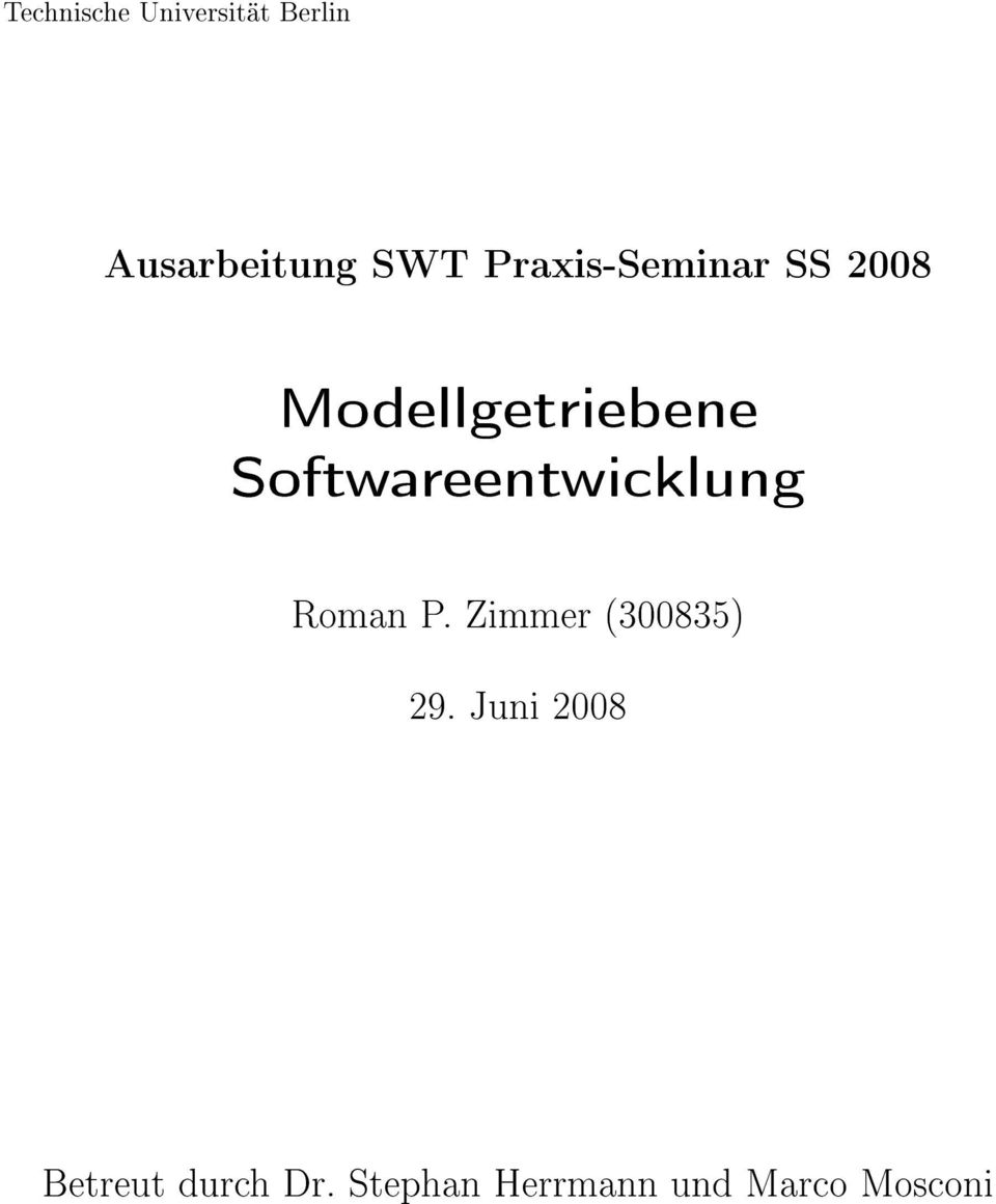 Softwareentwicklung Roman P. Zimmer (300835) 29.