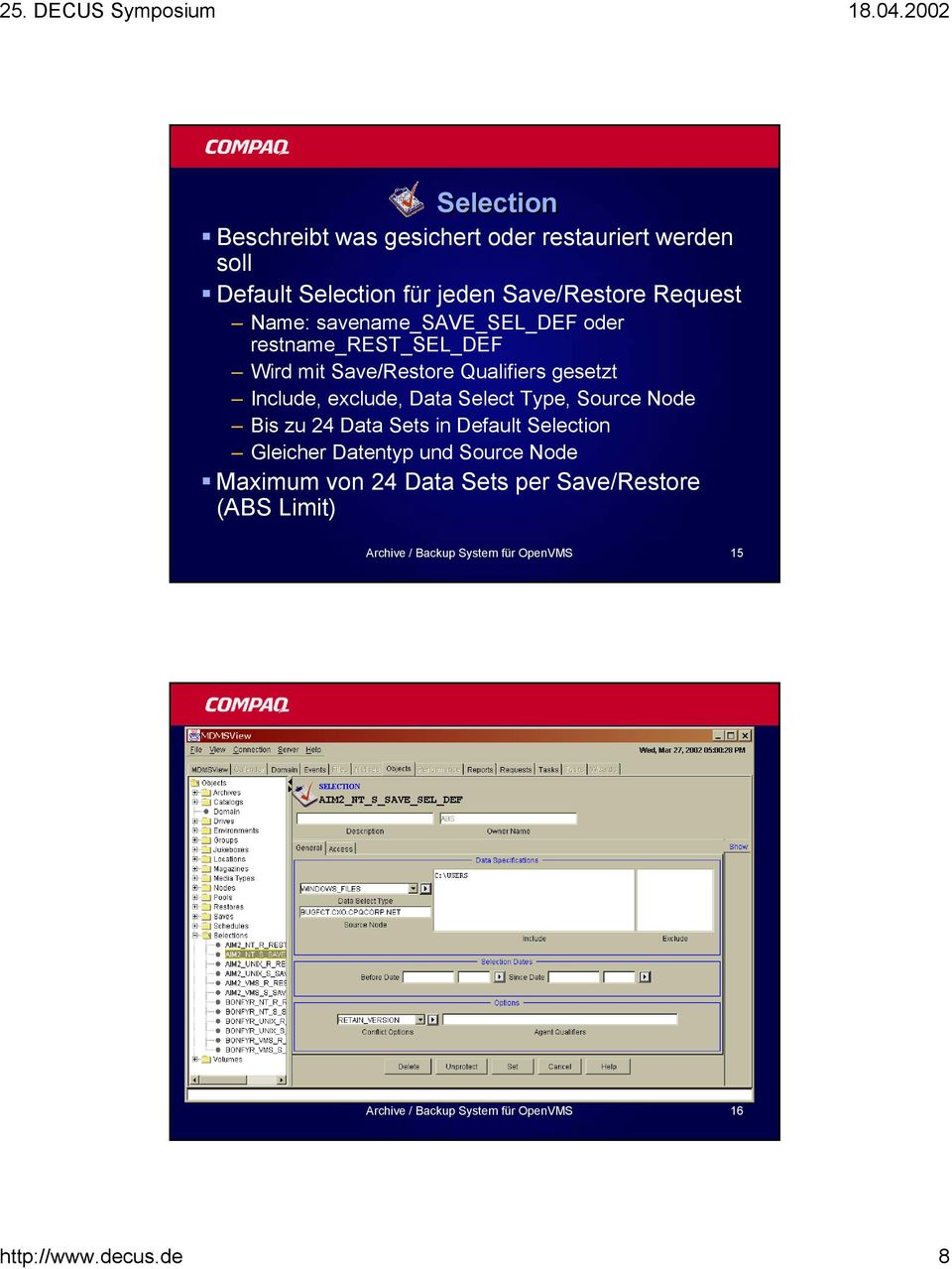 Type, Source Node Bis zu 24 Data Sets in Default Selection Gleicher Datentyp und Source Node Maximum von 24 Data Sets per