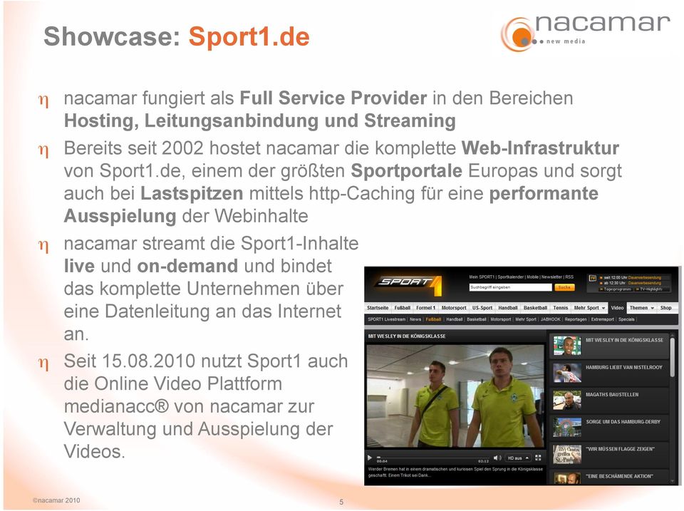 Web-Infrastruktur von Sport1.