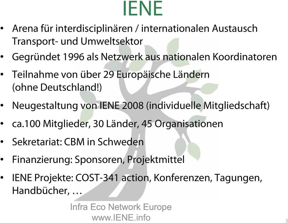 ) Neugestaltung von IENE 2008 (individuelle Mitgliedschaft) ca.