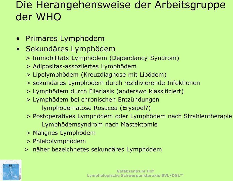 Lymphödem durch Filariasis (anderswo klassifiziert) > Lymphödem bei chronischen Entzündungen lymphödematöse Rosacea (Erysipel?