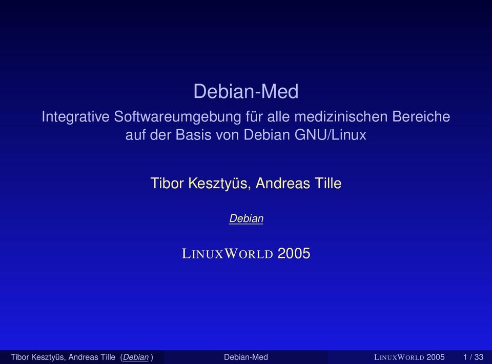 Tibor Kesztyüs, Andreas Tille Debian LINUXWORLD 2005 Tibor