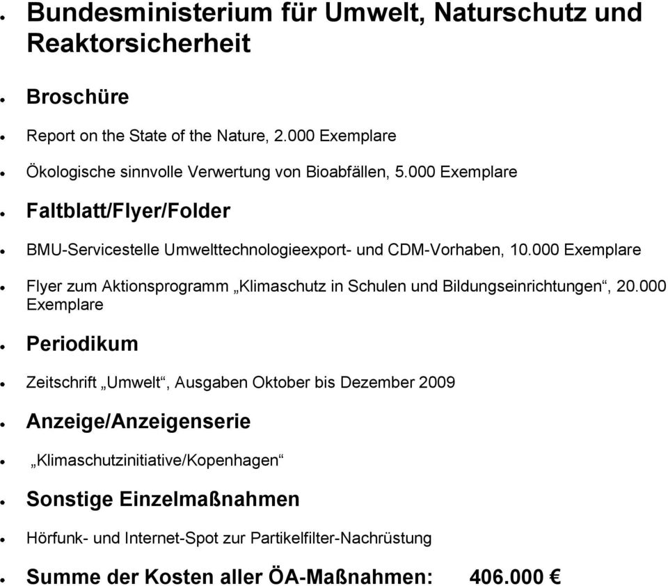 000 Exemplare Faltblatt/Flyer/Folder BMU-Servicestelle Umwelttechnologieexport- und CDM-Vorhaben, 10.