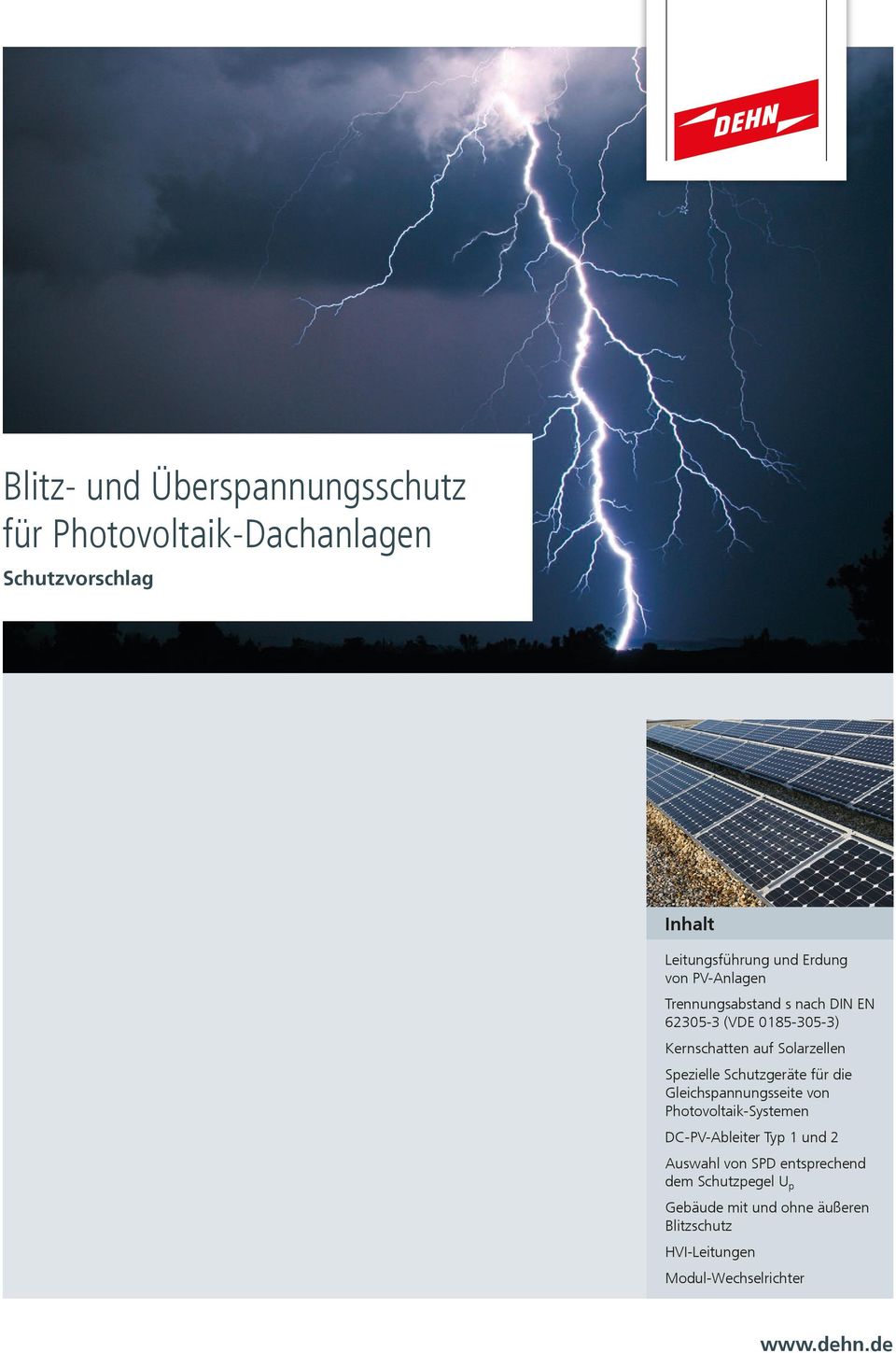 Schutzgeräte für die Gleichspannungsseite von Photovoltaik-Systemen DC-PV-Ableiter Typ 1 und 2 Auswahl von SPD