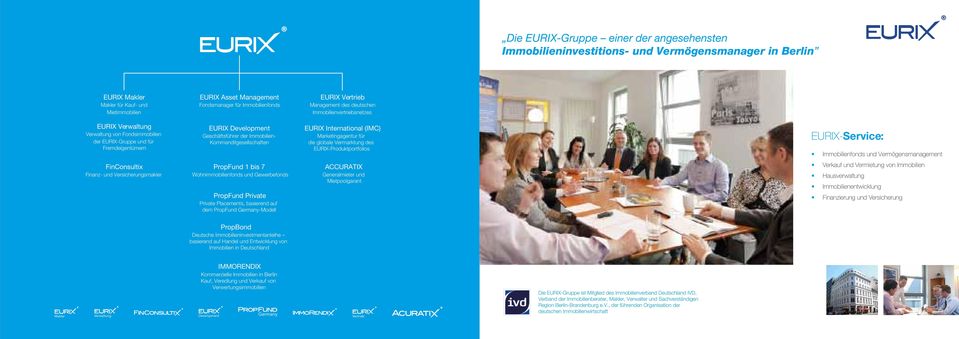 Geschäftsführer der Immobilien- Kommanditgesellschaften EURIX International (IMC) Marketingagentur für die globale Vermarktung des EURIX-Produktportfolios EURIX- Service: Immobilienfonds und