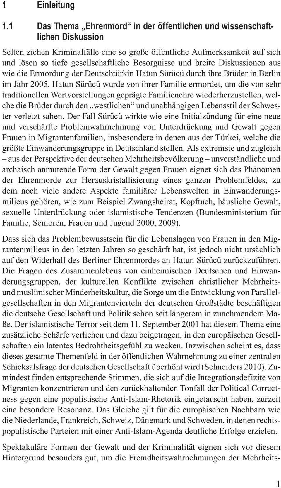 Besorgnisse und breite Diskussionen aus wie die Ermordung der Deutschtürkin Hatun Sürücü durch ihre Brüder in Berlin im Jahr 2005.