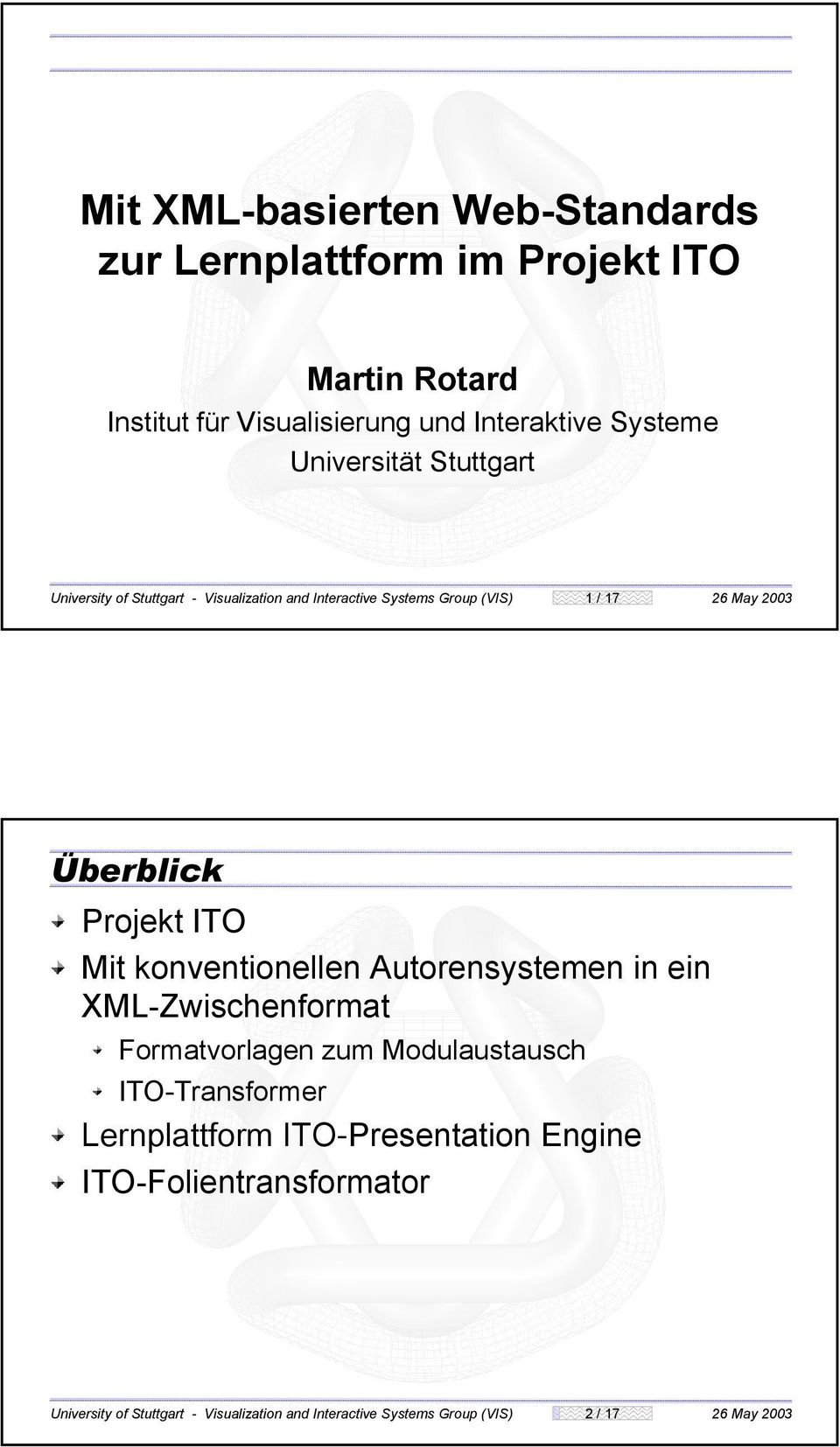 ITO Mit konventionellen Autorensystemen in ein XML-Zwischenformat Formatvorlagen zum