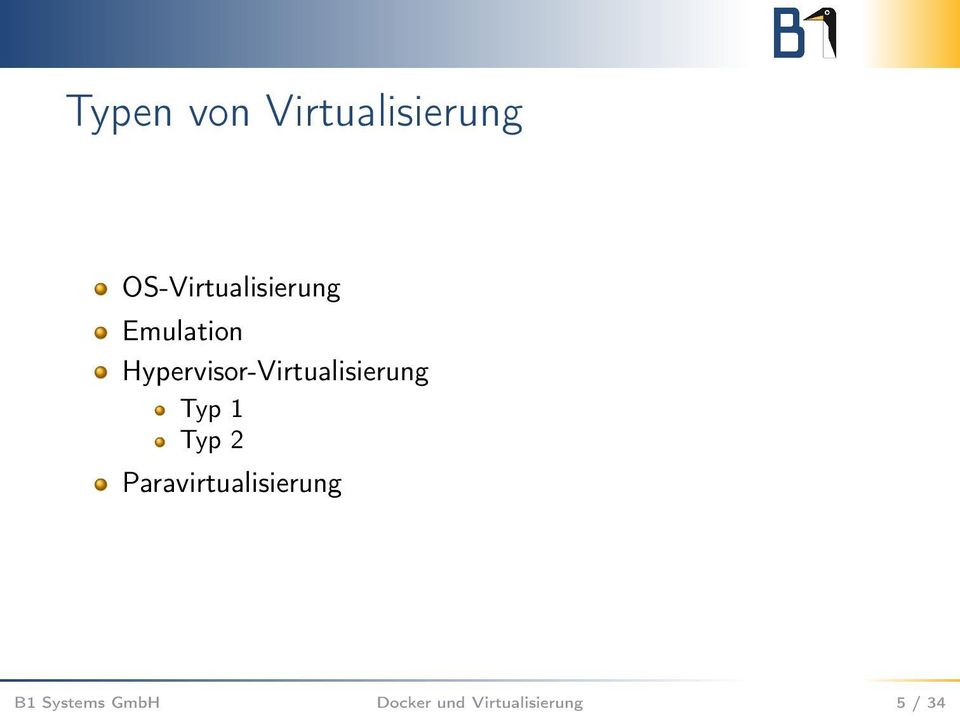 Hypervisor-Virtualisierung Typ 1 Typ 2