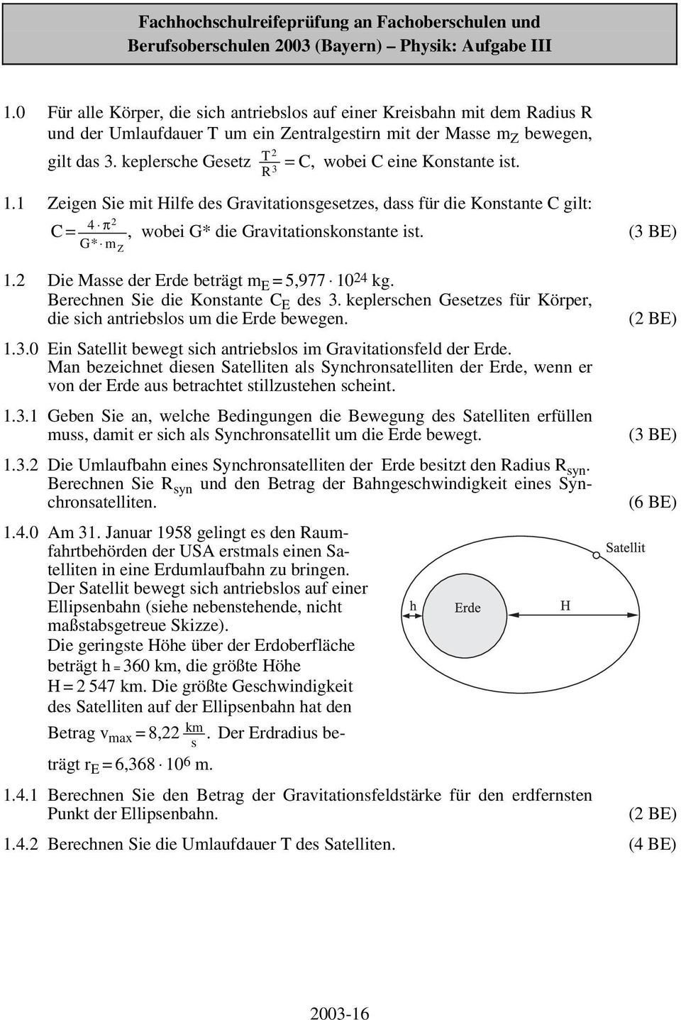 Fachhochschulreifeprufung An Fachoberschulen Und Berufsoberschulen 03 Bayern Physik Aufgabe Iii Pdf Free Download