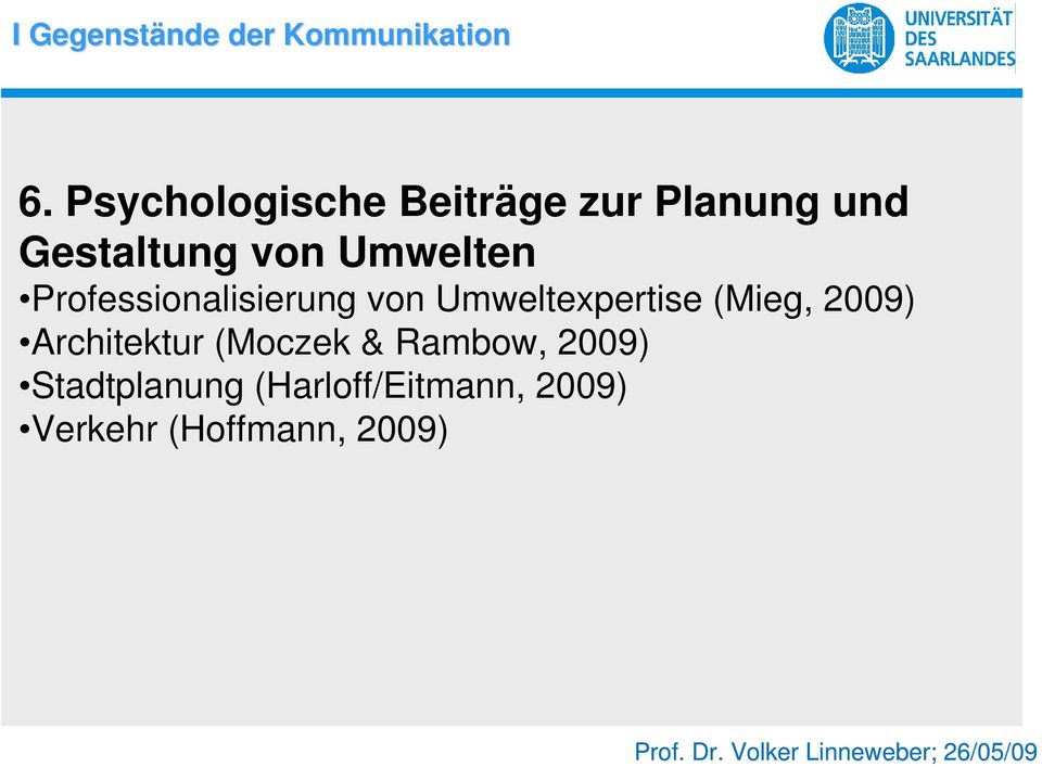 Professionalisierung von Umweltexpertise (Mieg, 2009)