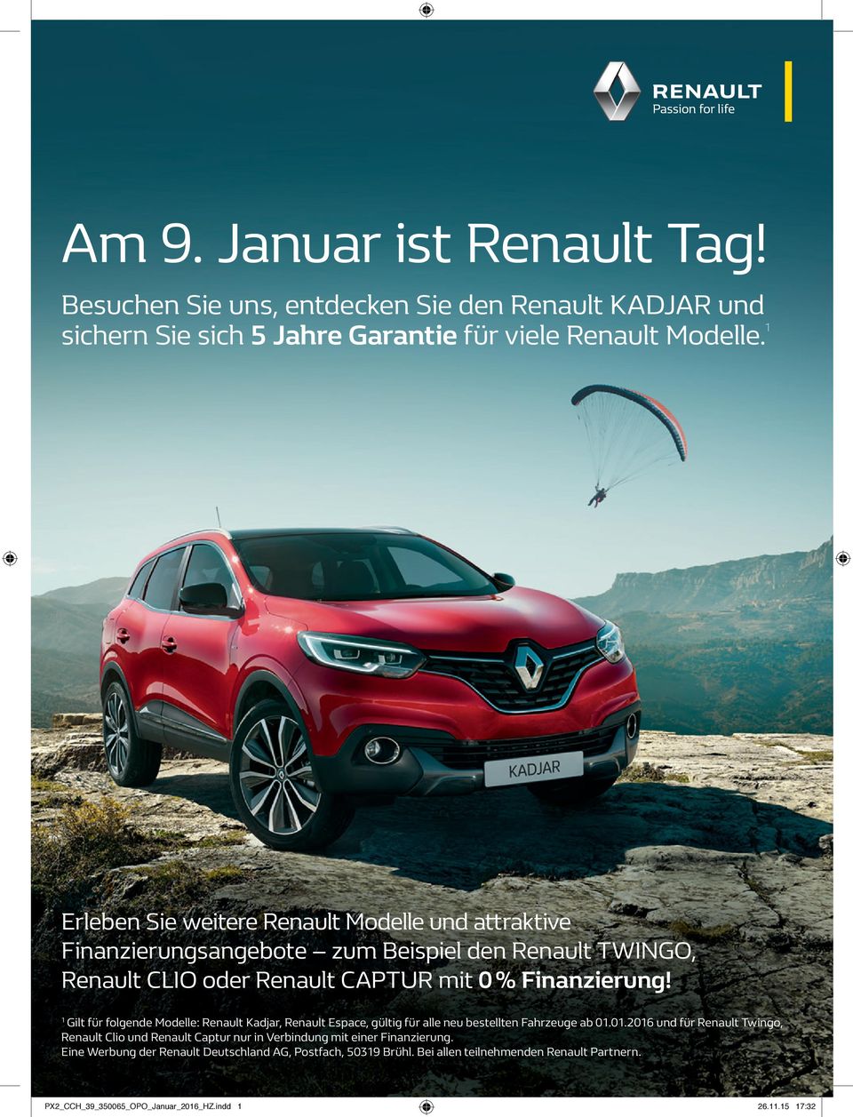 Gilt für folgende Modelle: Renault Kadjar, Renault Espace, gültig für alle neu bestellten Fahrzeuge ab 0.