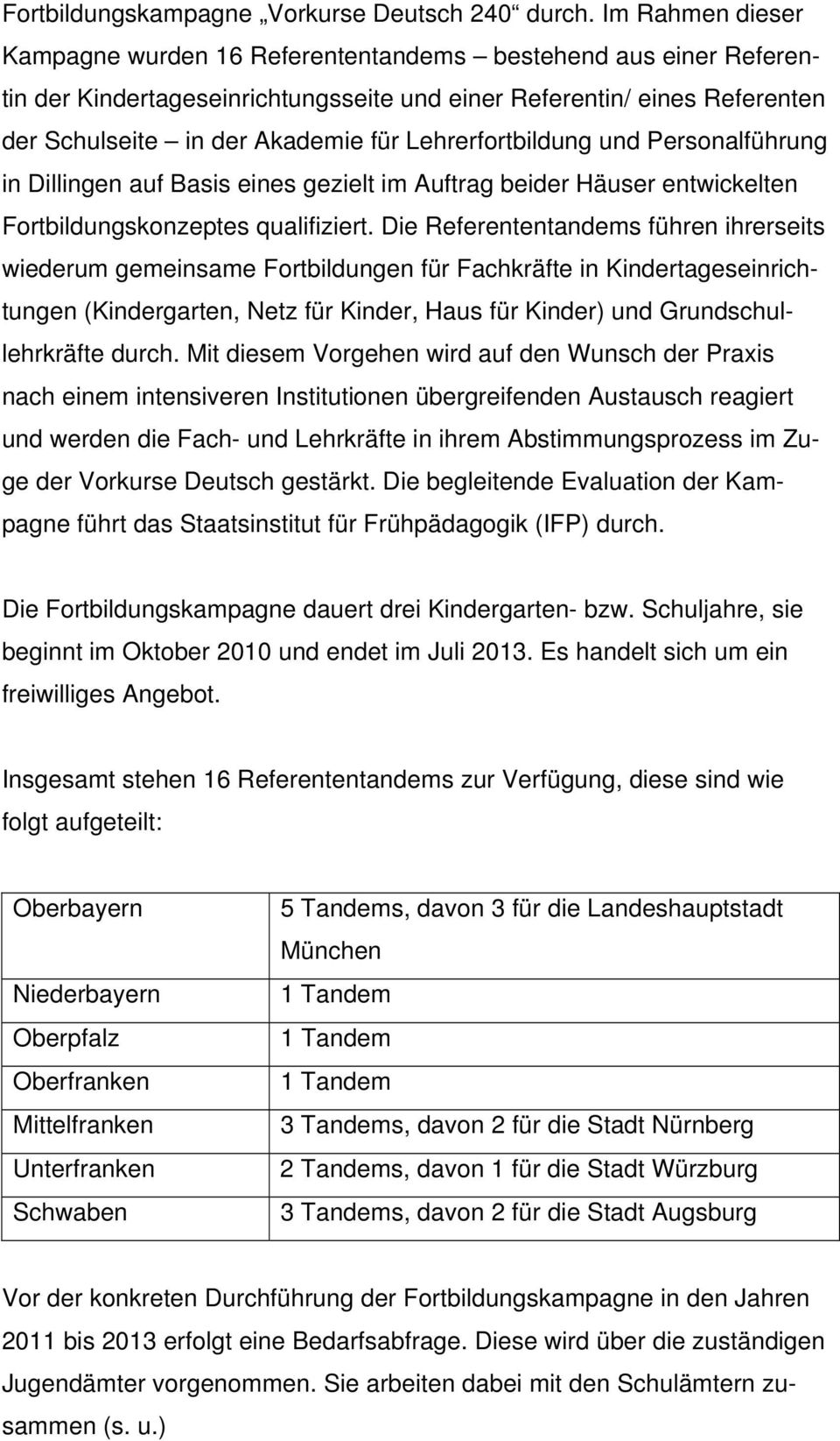 Lehrerfortbildung und Personalführung in Dillingen auf Basis eines gezielt im Auftrag beider Häuser entwickelten Fortbildungskonzeptes qualifiziert.