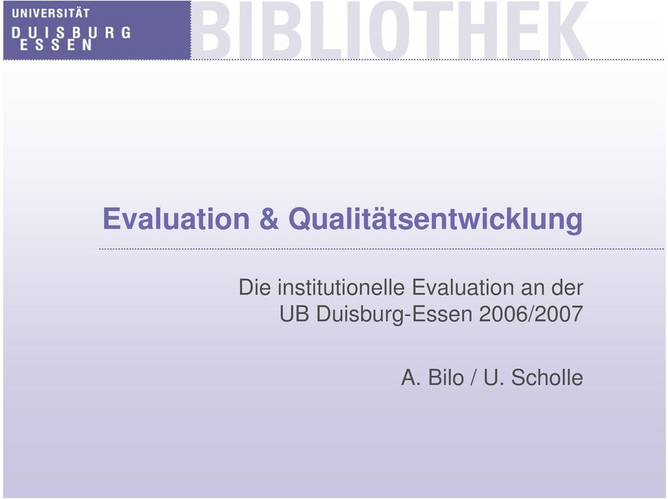 institutionelle Evaluation an