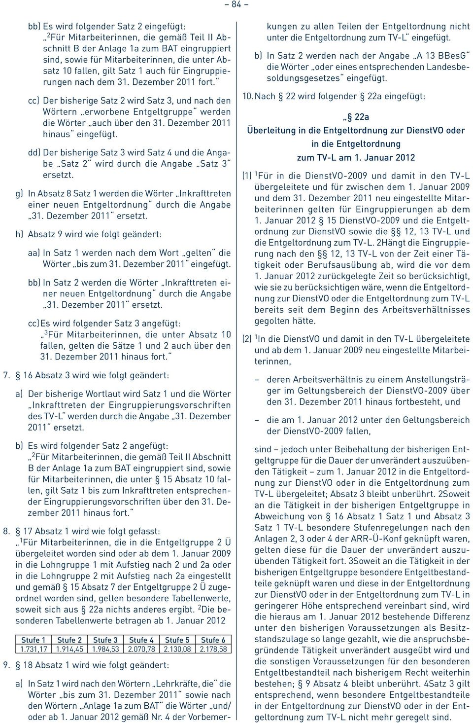 Dezember 2011 hinaus eingefügt. dd) Der bisherige Satz 3 wird Satz 4 und die Angabe Satz 2 wird durch die Angabe Satz 3 ersetzt.