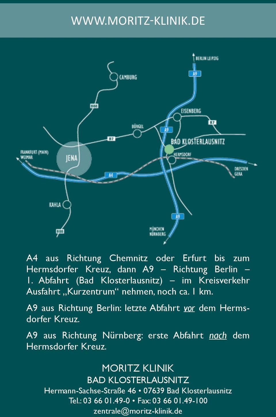 A9 aus Richtung Berlin: letzte Abfahrt vor dem Hermsdorfer Kreuz.