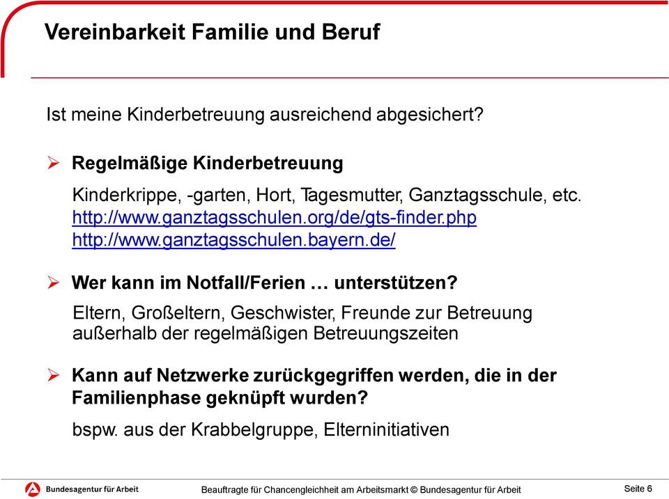 org/de/gts-finder.php http://www.ganztagsschulen.bayern.de/ Wer kann im Notfall/Ferien unterstützen?
