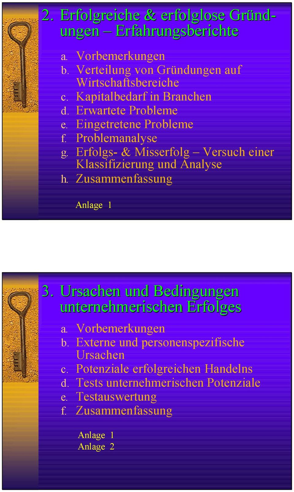Erfolgs- & Misserfolg Versuch einer Klassifizierung und Analyse h. Zusammenfassung 3.