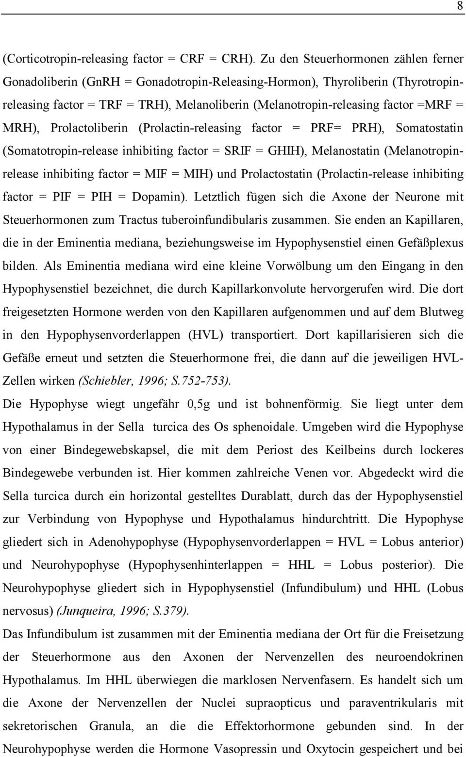 MRH), Prolactoliberin (Prolactin-releasing factor = PRF= PRH), Somatostatin (Somatotropin-release inhibiting factor = SRIF = GHIH), Melanostatin (Melanotropinrelease inhibiting factor = MIF = MIH)