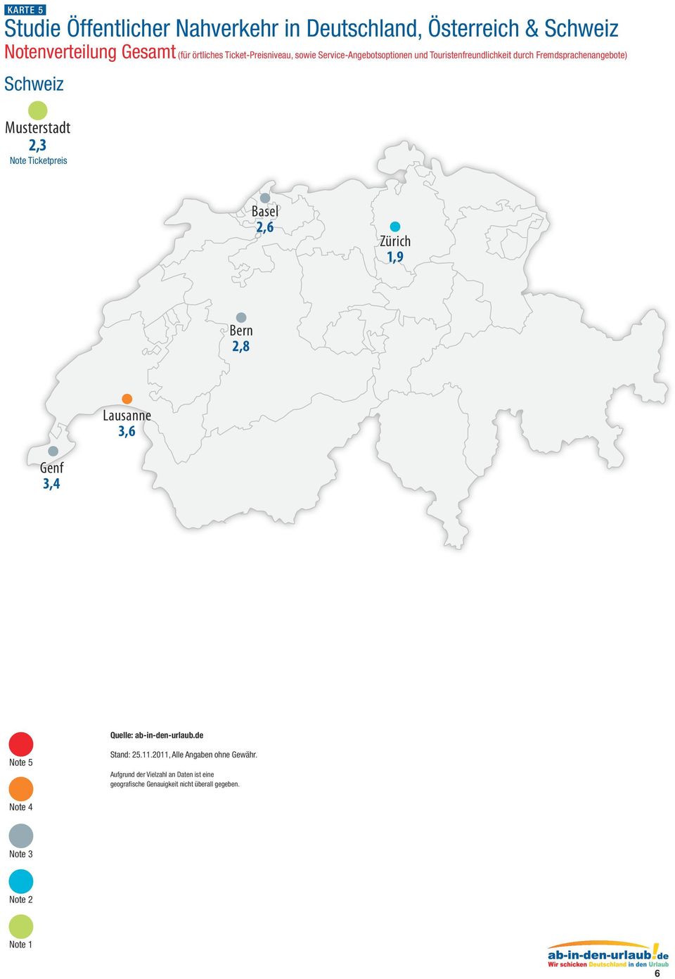 durch Fremdsprachenangebote) Schweiz, Note Ticketpreis