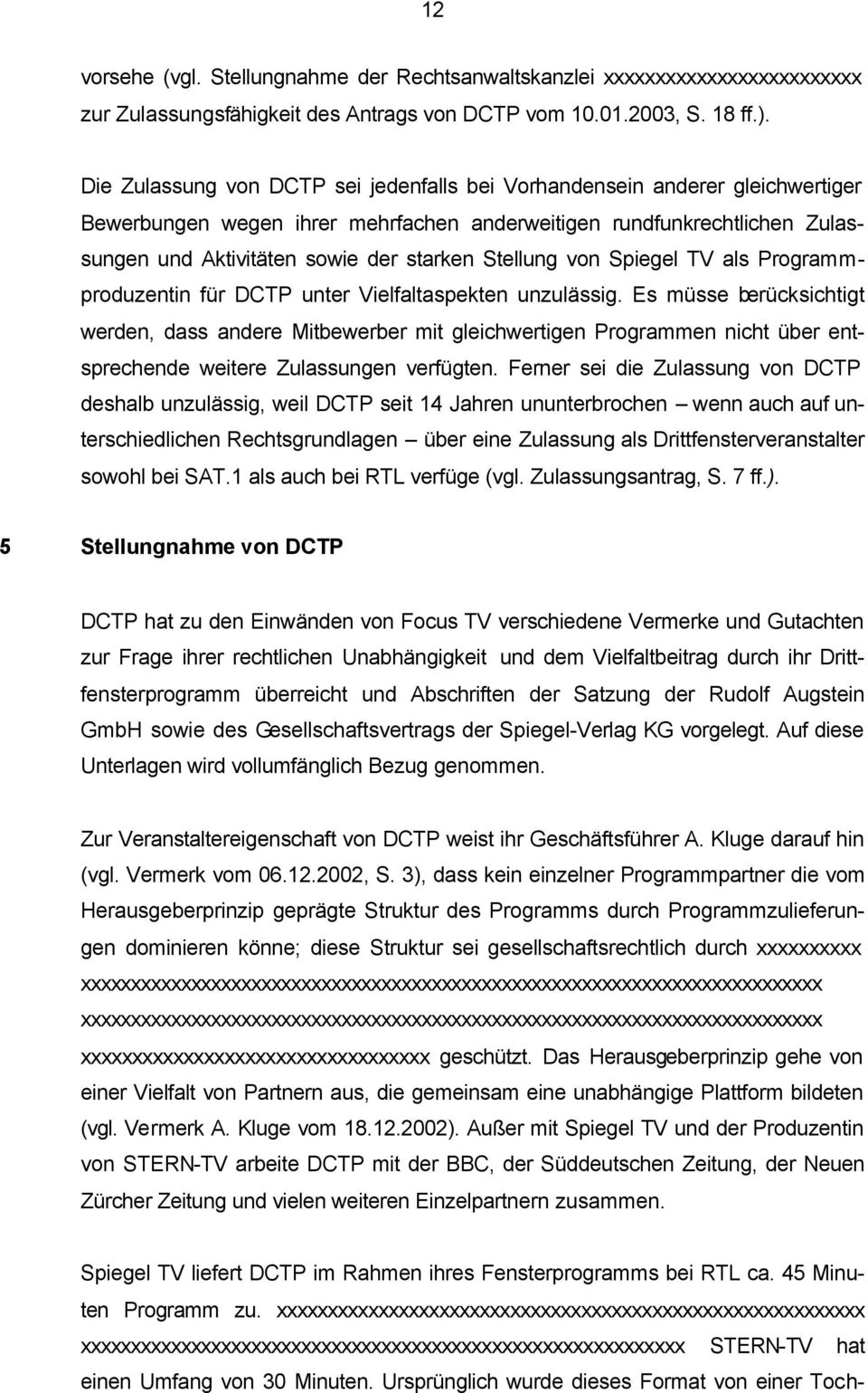 Stellung von Spiegel TV als Programmproduzentin für DCTP unter Vielfaltaspekten unzulässig.